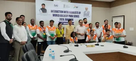 Mansukh Mandaviya Honors Medalists of World Archery Para Series