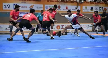 Uttar Pradesh Shocks Services; Maharashtra Dominates to Enter Kabaddi Semis