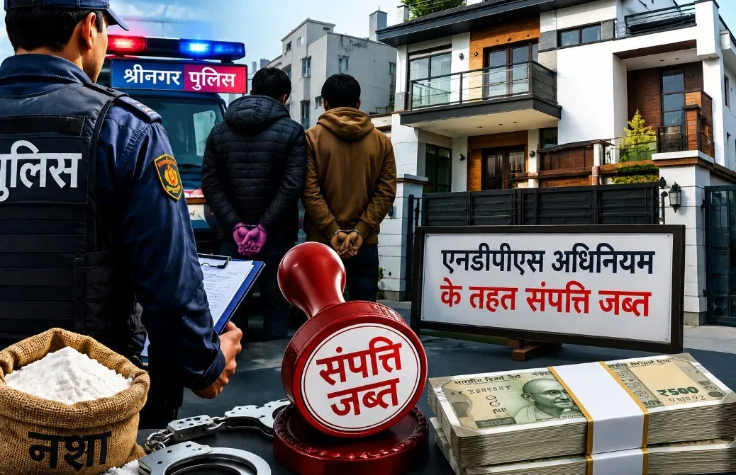 श्रीनगर में दो नशा तस्करों की ₹3.5 करोड़ की संपत्ति जब्त, एनडीपीएस अधिनियम के तहत बड़ी कार्रवाई