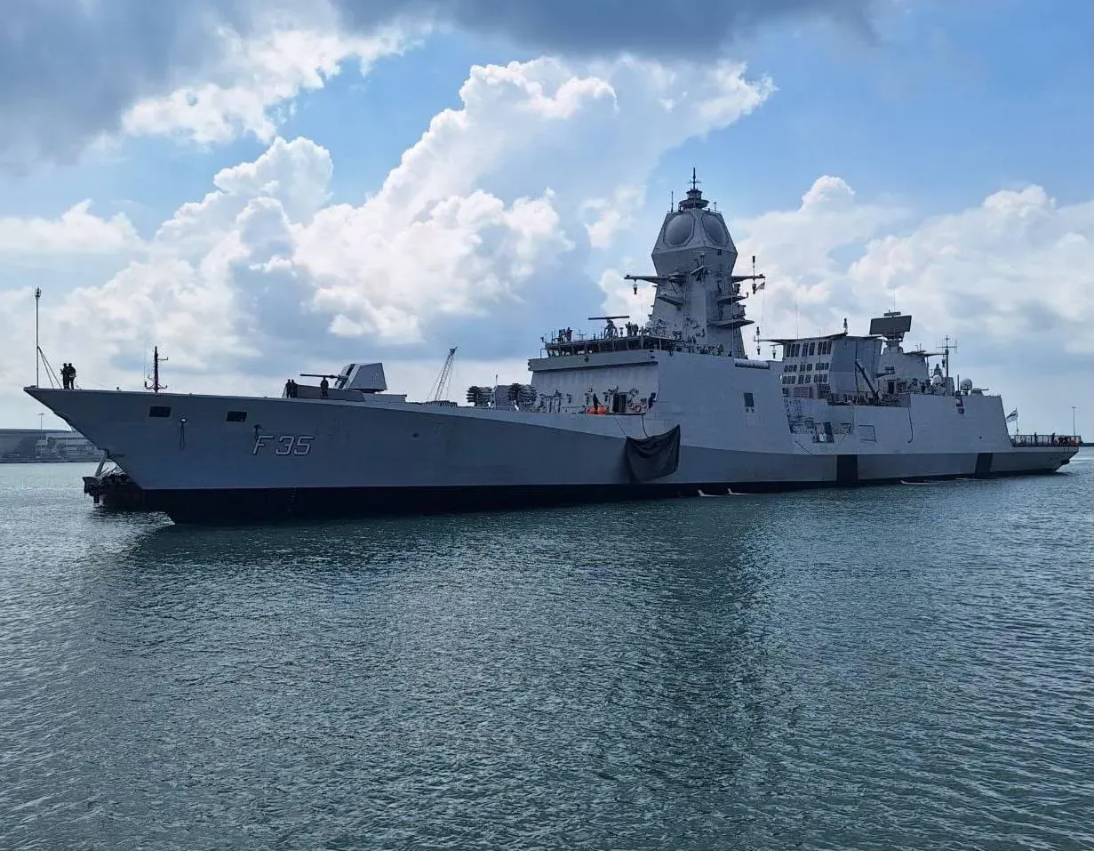 INS Udaygiri, Shakti & Kavaratti dock at Singapore's Changi Naval Base