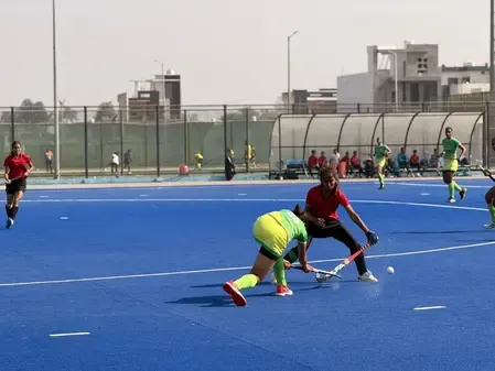 Who triumphed on Day 4 of the Sub Jr Women Hockey Academy Championship?