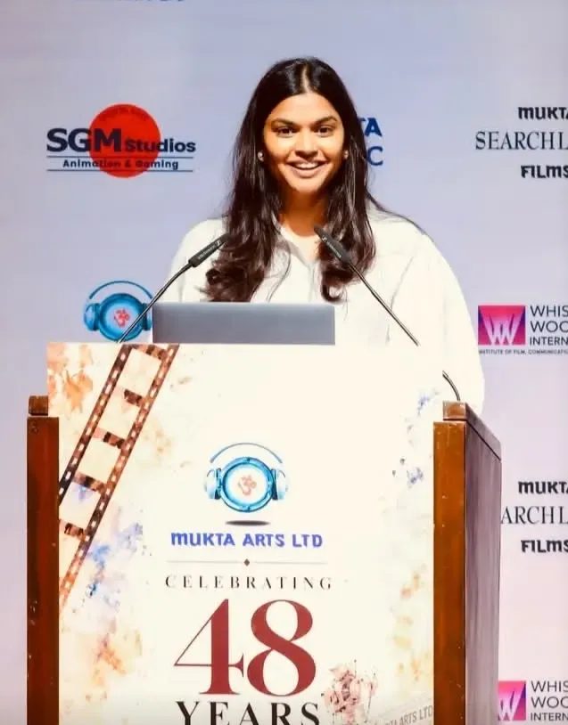 Subhash Ghai gets emotional as daughter Muskaan gives first speech at Mukta Arts