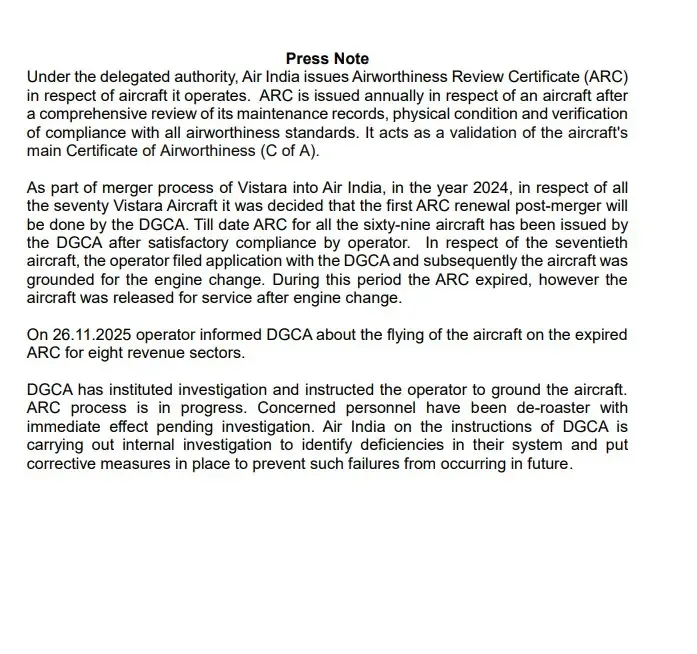 क्या एयर इंडिया का विमान सुरक्षा प्रमाणपत्र के बिना उड़ान भरता रहा?