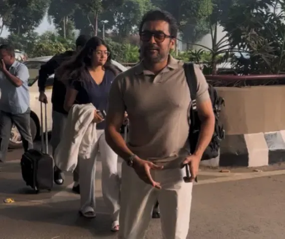 Is Suriya the Ideal Family Man as He Appears with His Loved Ones at Mumbai Airport?