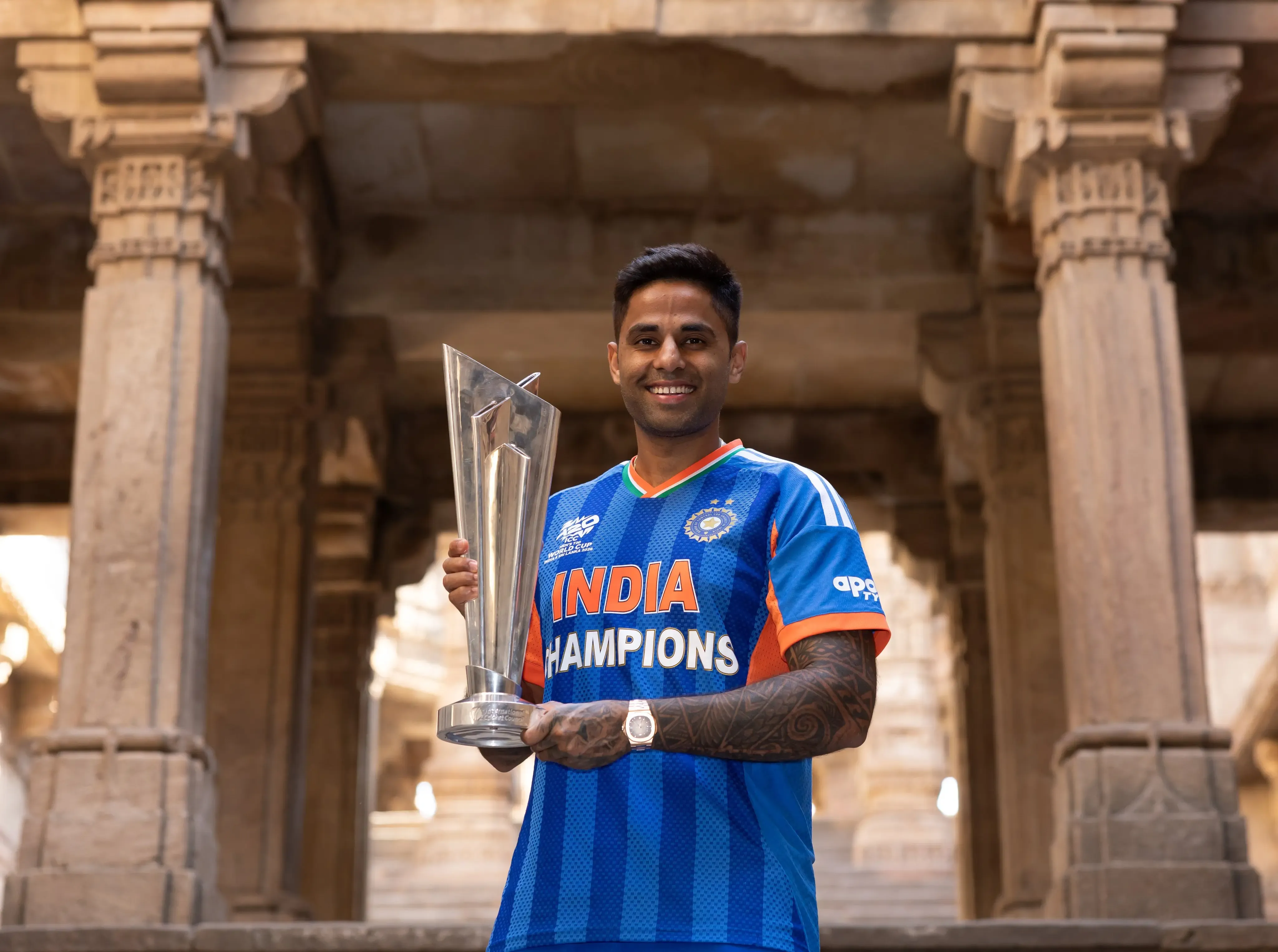 Suryakumar Yadav Celebrates T20 World Cup Victory at Iconic Adalaj Stepwell