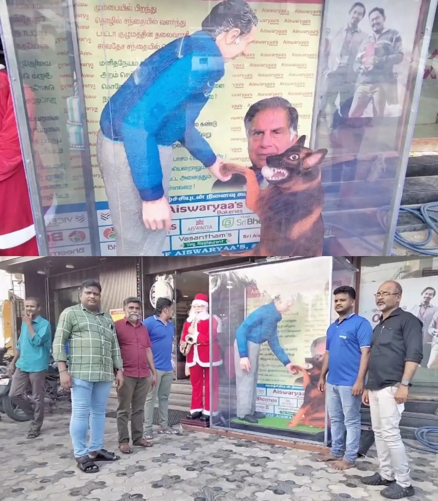 Ramanathapuram Bakery Unveils 7-Foot Cake of Ratan Tata and His Dog for Christmas Festivities