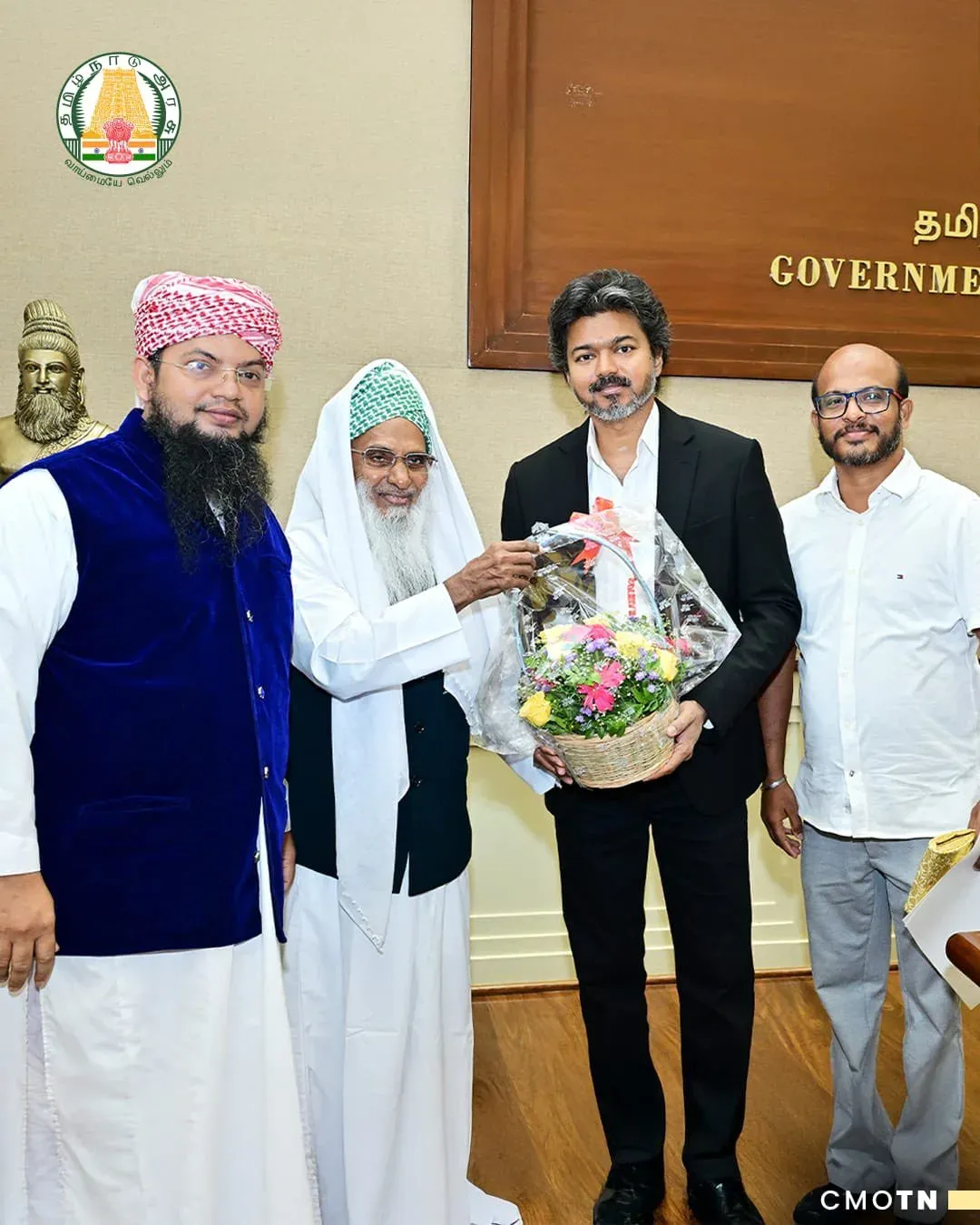 Tamil Nadu CM Joseph Vijay Meets State Chief Qazi at Secretariat