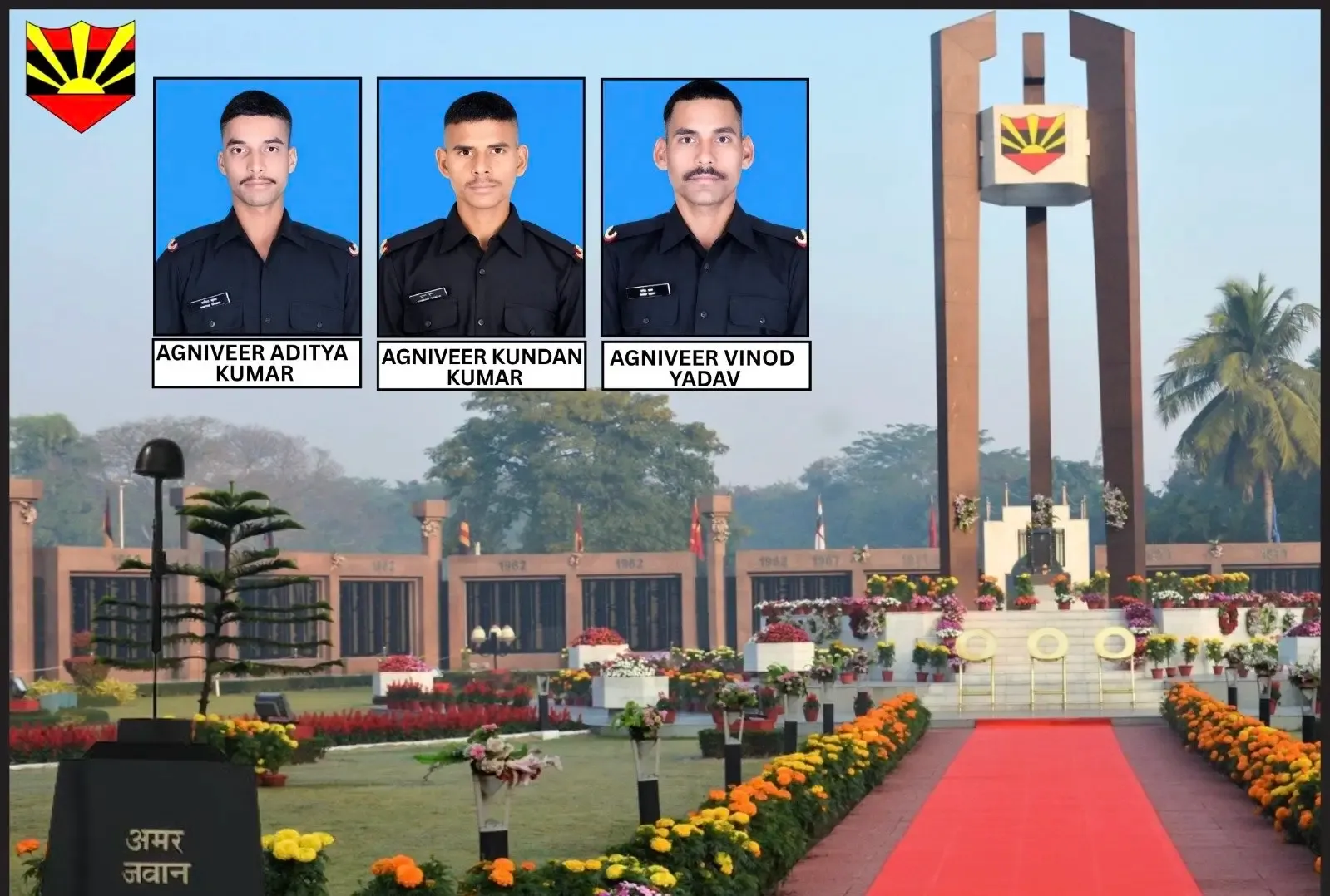 दिबांग बाढ़ में तीन अग्निवीरों का बलिदान: आदित्य, कुंदन और विनोद को सेना की श्रद्धांजलि