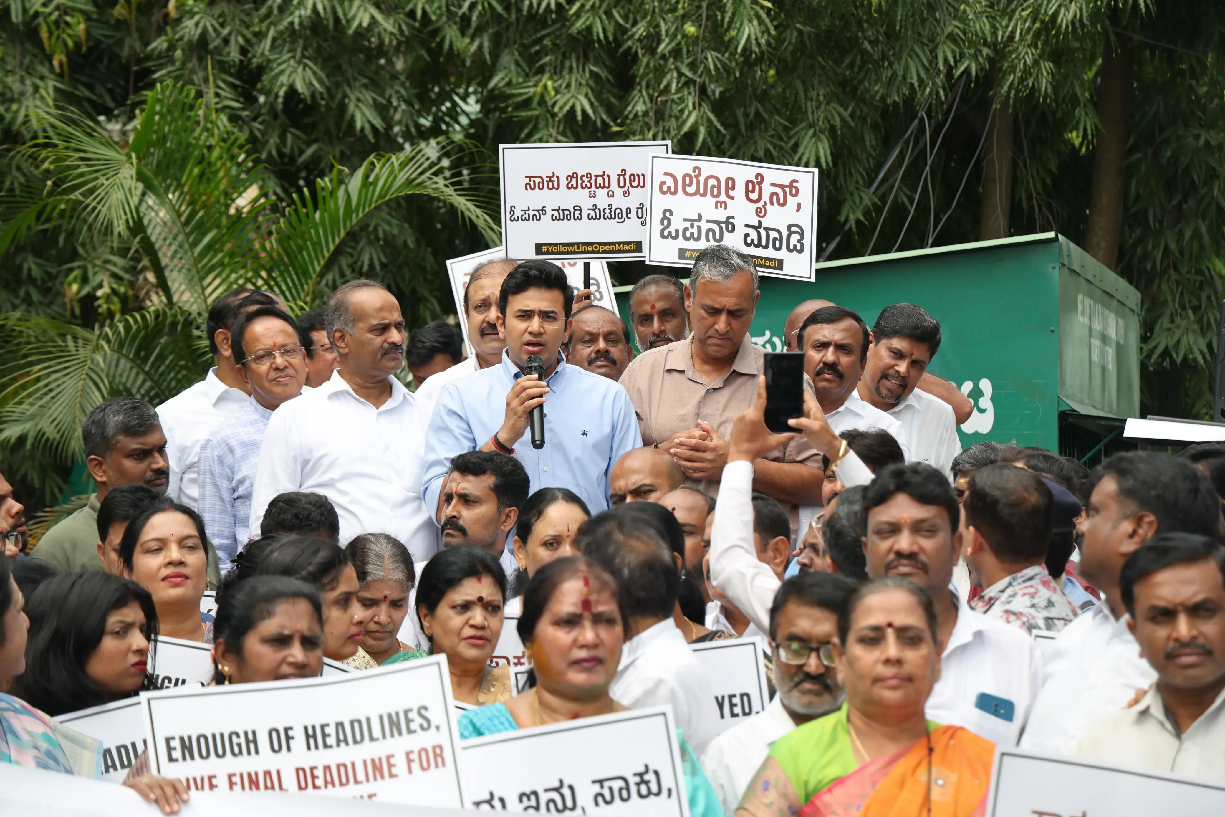 Why is Tejasvi Surya Protesting for the Yellow Line Metro Completion in Bengaluru?