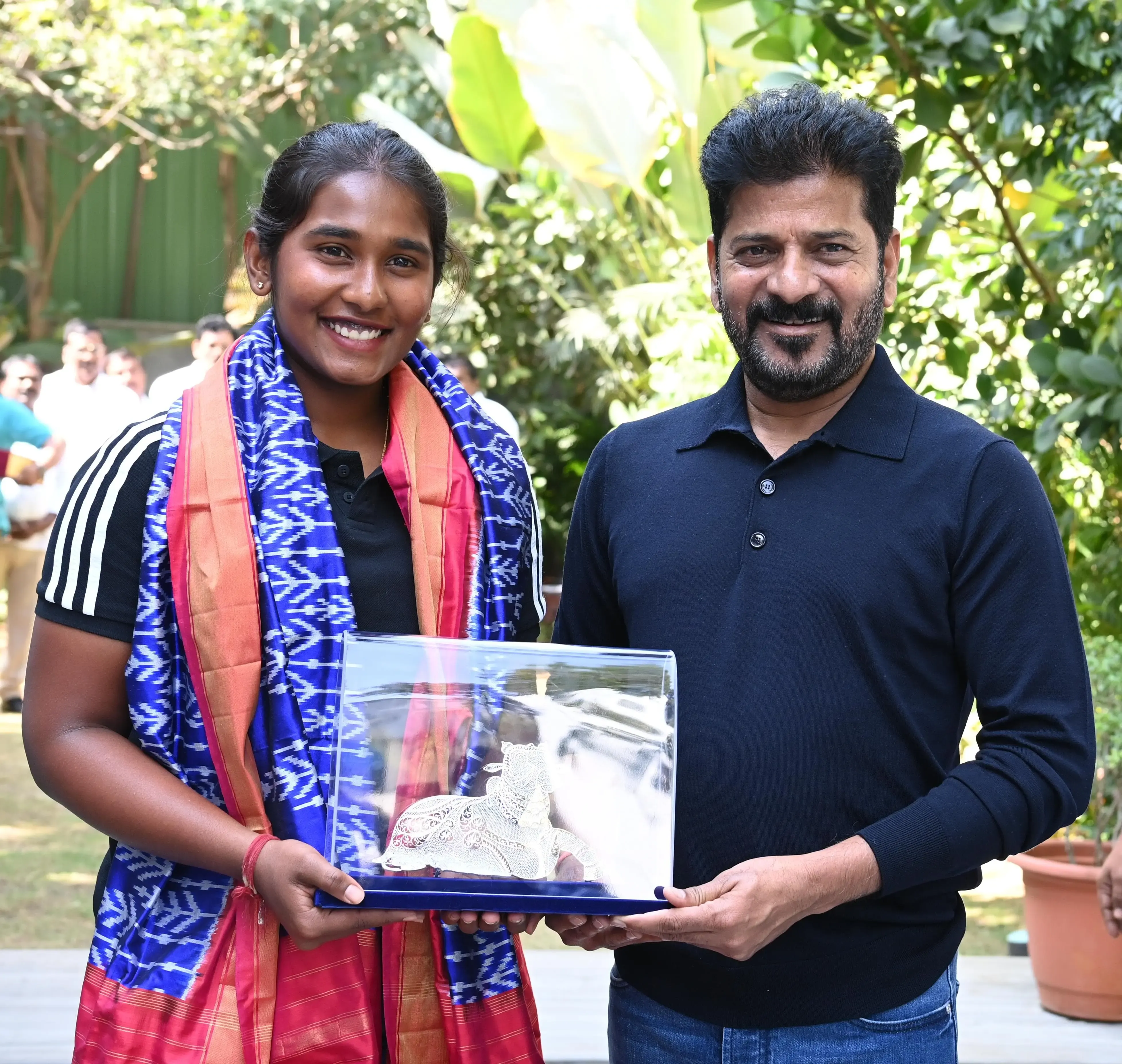 Telangana CM rewards Trisha with Rs 1 crore, Rs 10 lakhs each to Dhruthi and coach Nooshin