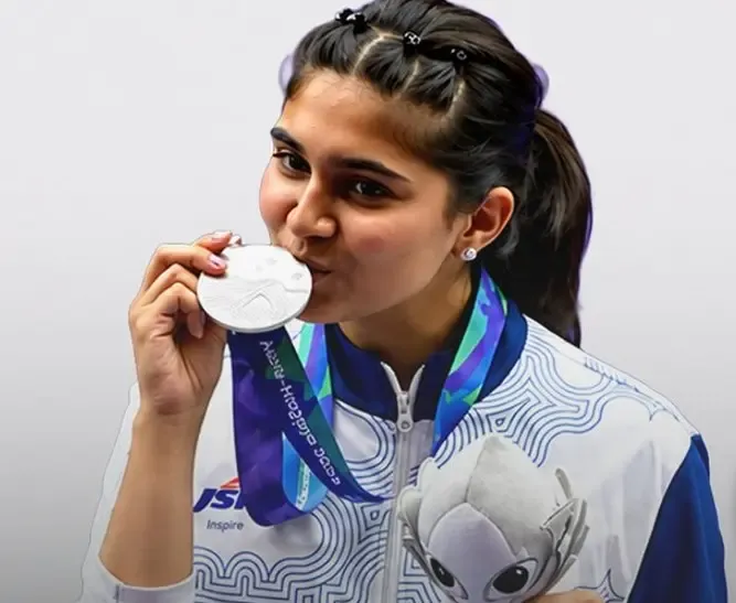Esha Singh wins Asian Games silver in women's 25m pistol after record five shoot-offs
