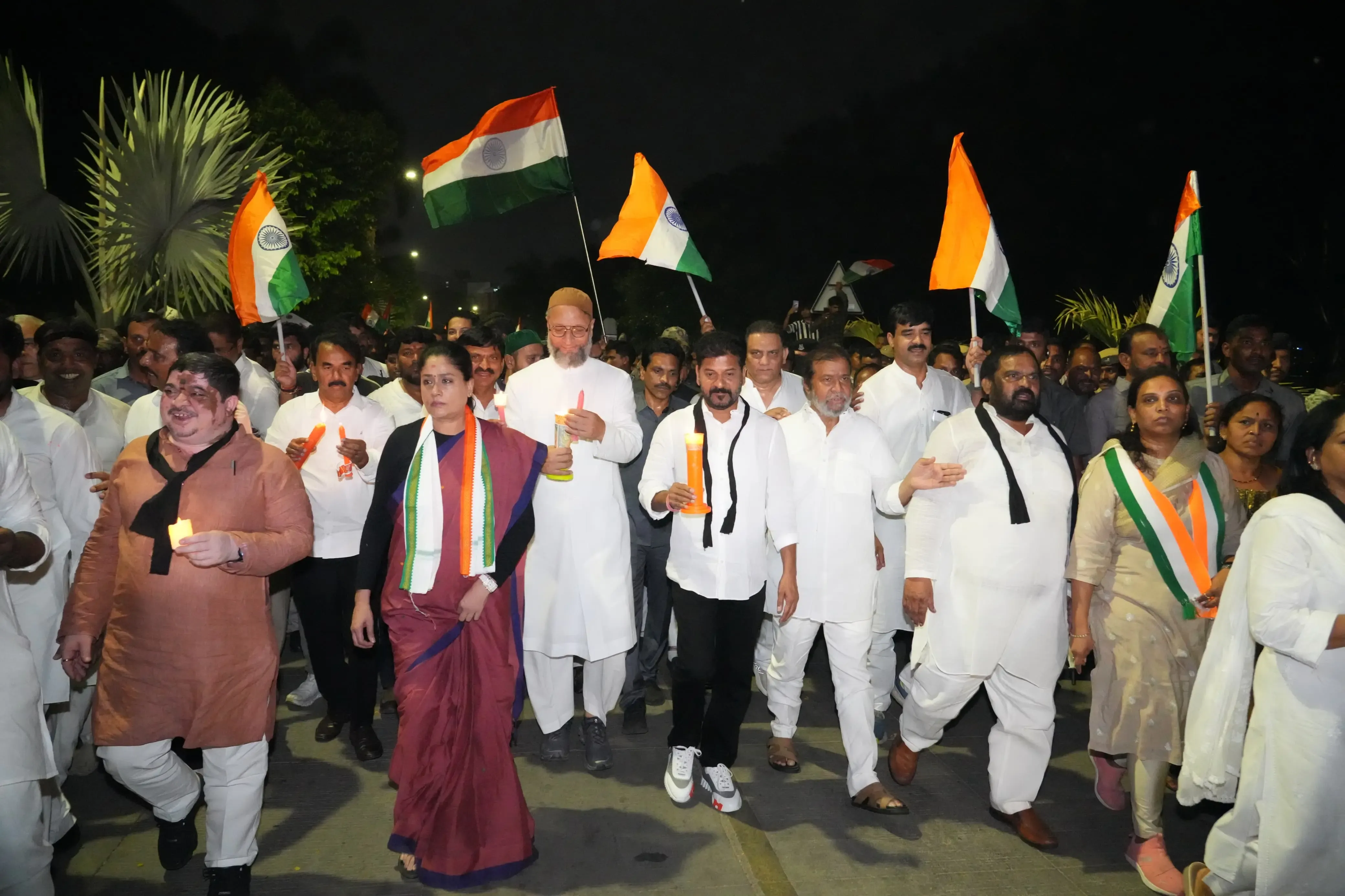 Telangana Chief Minister Leads Candlelight Vigil Against Pahalgam Terror Attack