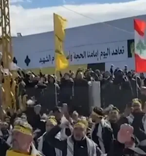 Massive Turnout in Beirut for Hezbollah Leaders' Funeral Amid Israeli Air Activity