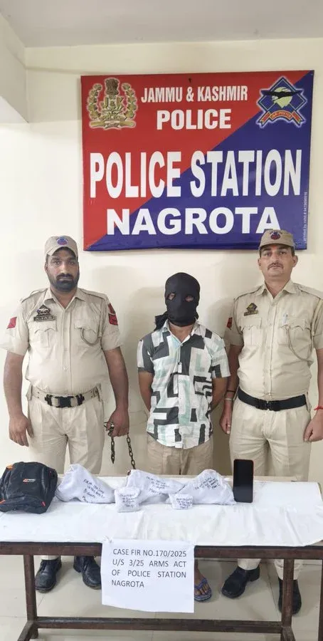 Who Was the Terrorist OGW Arrested with 3 Pistols in J&K's Jammu District?