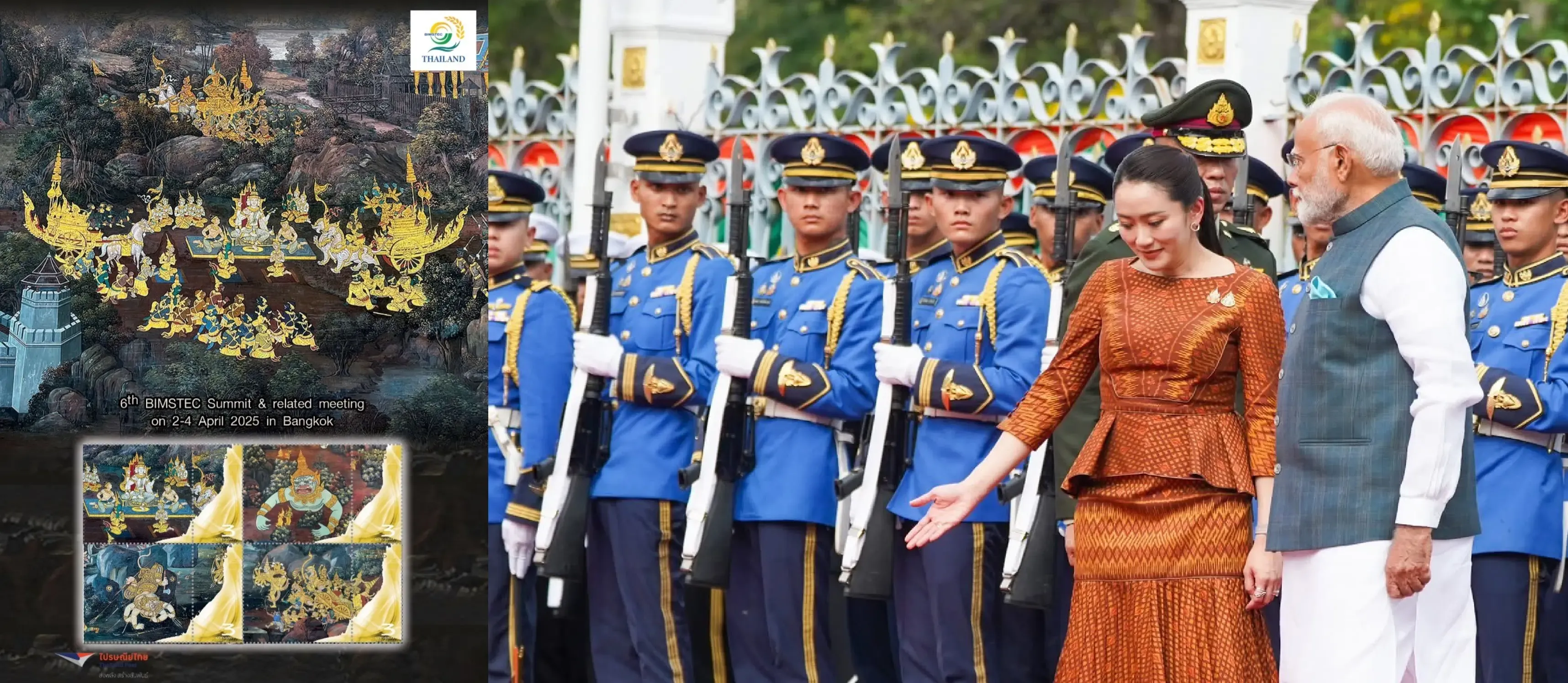 Thailand Issues Special Stamp Inspired by Ramayan Murals During PM Modi's Visit