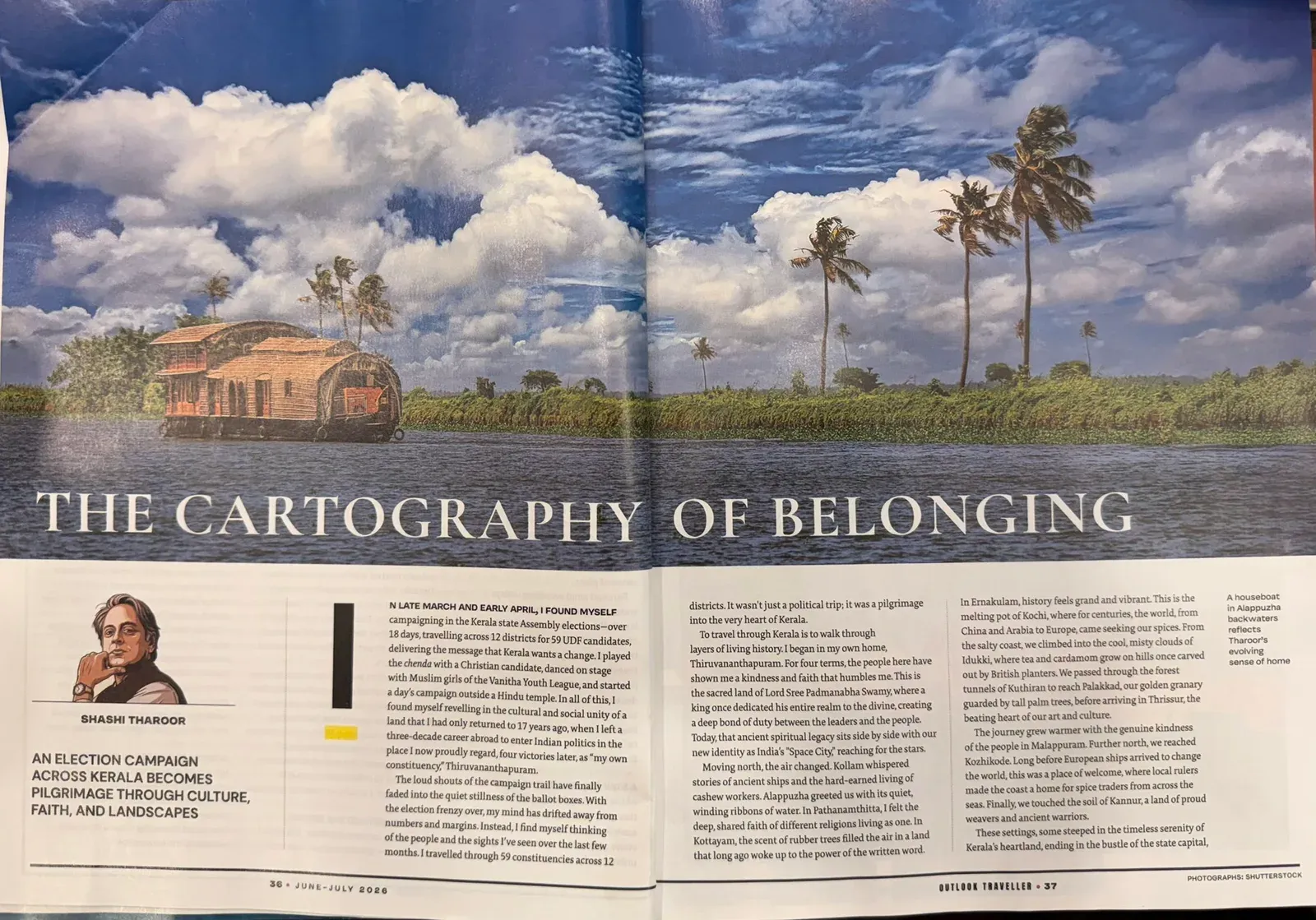Tharoor Reflects on Travel and Belonging in Outlook Traveller Anniversary Issue