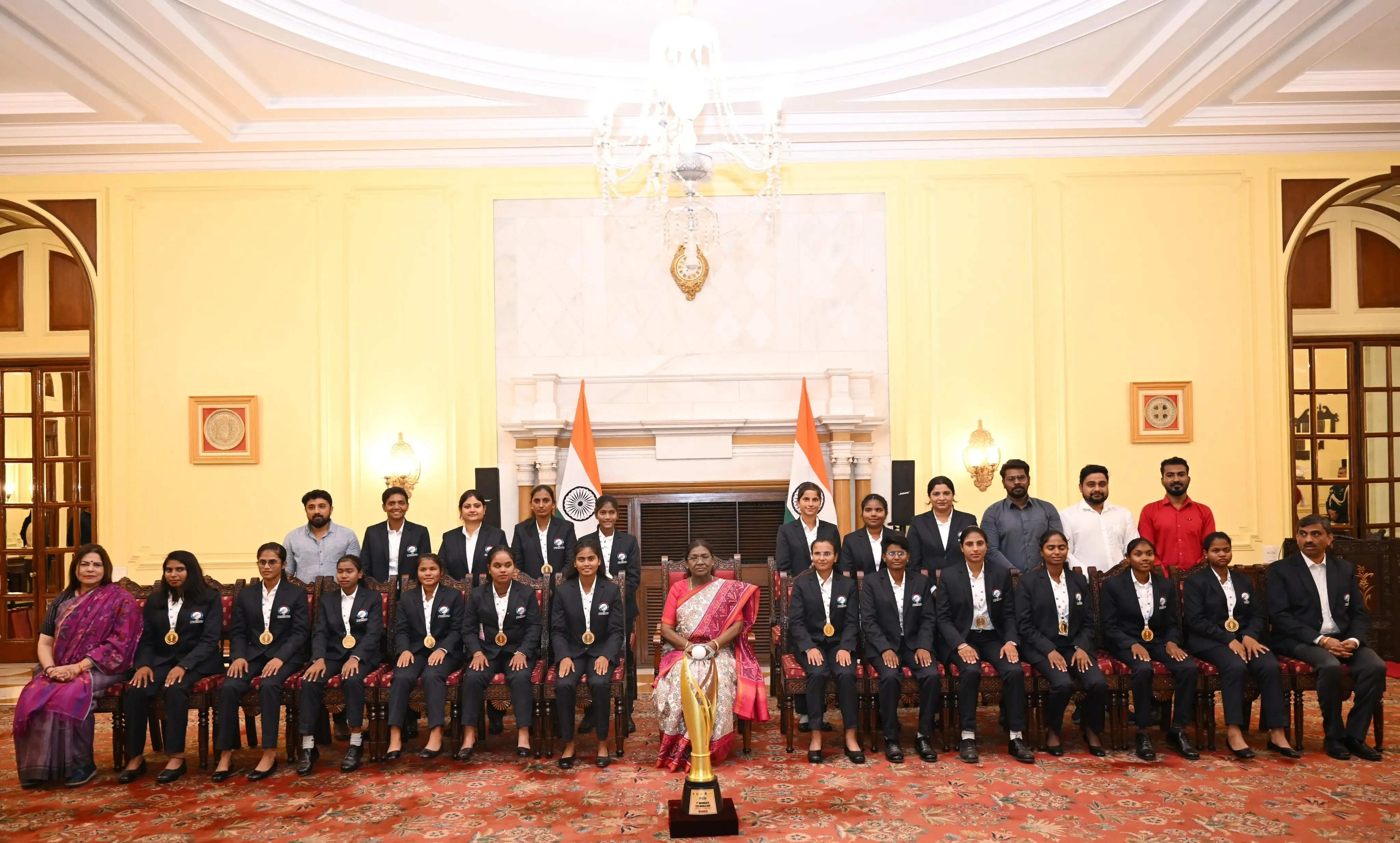 Could Their Triumph Inspire More? President Murmu Honors the World Cup-Winning Indian Women’s Blind Cricket Team