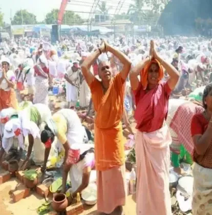 Massive Gathering of Women for Pongala at Thiruvananthapuram's Attukal Temple