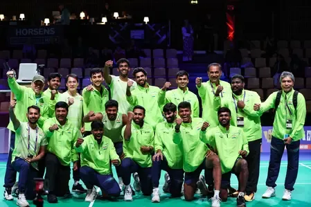 India crushes Chinese Taipei 3-0, secures medal in Thomas & Uber Cup semis