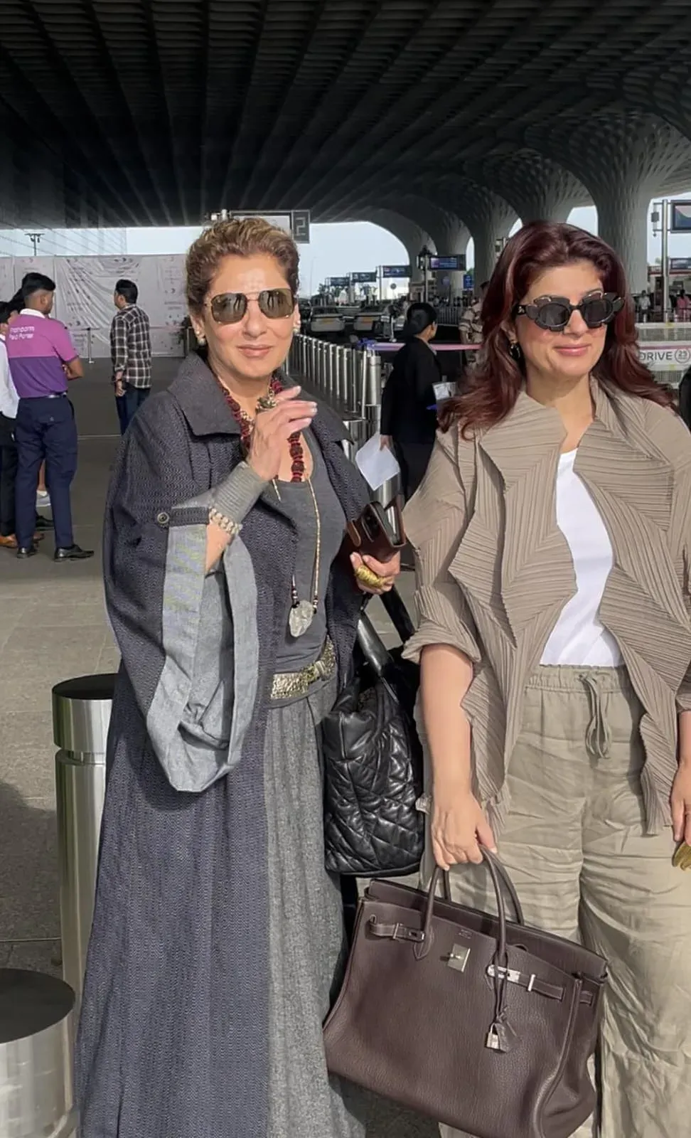 Dimple Kapadia, Twinkle Khanna, Nitara turn heads at Mumbai airport