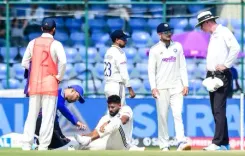 2nd Test: Siraj gets foot message in dugout after punishing spell in Delhi heat 