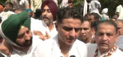 Sachin Pilot leads Congress protest in Punjab, demands Finance Minister Cheema's resignation