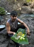Did Adarsh Gourav Savor Delicious Food on a Banana Leaf by the Riverside?