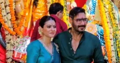 Did Ajay Devgn & Kajol Twin in Green for Maha Navami?