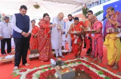 Amit Shah lays foundation for ₹1,500 cr Ambabai Temple revamp