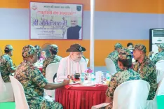 Amit Shah Meets BSF Jawans at Siliguri Border Outpost