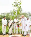 Amit Shah Plants Trees at President's Bodyguard Campus in Delhi