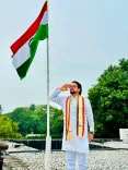 Anurag Thakur hoists Tiranga at Delhi home under Har Ghar Tiranga
