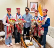 Anurag Thakur Honours Himachal's Asian Games Kabaddi Gold Winners