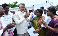 AP CM Chandrababu Meets Farmers, Orders Land Fix in Kalidindi