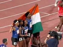 एशियन गेम्स 2026: भारत ने मिक्स्ड 4x400 मीटर रिले में 3:14.46 से जीता सिल्वर, बहरीन ने तोड़ा गेम्स रिकॉर्ड