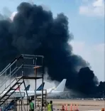 What caused the massive fire at Dhaka airport?
