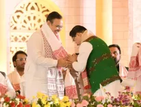 Himanta Biswa Sarma sworn in as Assam CM: Bhajan Lal Sharma attends ceremony