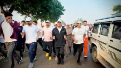 Bhupender Yadav joins Run for Unity in Bhiwadi on Patel Jayanti