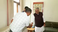 Bhupender Yadav Meets NEET AIR 9 Gaurav Singh from Alwar