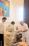 Biplab Kumar Deb meets BJP's B.L. Santhosh, seeks blessings after remarriage