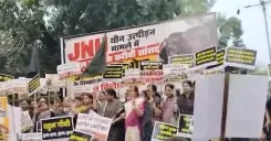 BJP Mahila Morcha protests at Congress HQ over JNU MP Bimol Akoijam harassment case