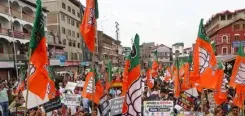 BJP protests in Srinagar, accuses NC of pushing anti-national agenda in J&K Assembly