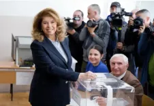 Bulgaria's Iotova leads presidential race at 35%, runoff set for next Sunday