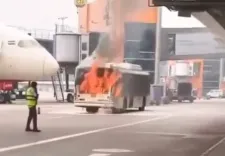 What Happened When a Bus Operated by Air India’s Ground Handler Caught Fire at Delhi Airport?