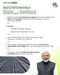 Cabinet Clears ₹3,907 Cr Rail Projects for Odisha, Jharkhand