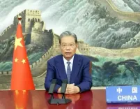 चाओ लेजी ने सदस्य देशों के संसदीय नेताओं की बैठक में भाषण दिया