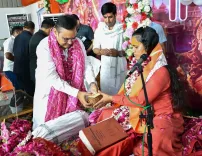 CM Bhajan Lal Attends Srimad Bhagwat Katha in Jaipur