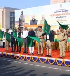 CM Bhupendra Patel Flags Off National Motorcycle Rally in Gandhinagar