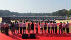 CM Bhupendra Patel hails Anand students' human chain for Vande Mataram at 150