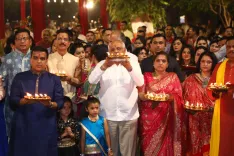 CM Bhupendra Patel joins Navratri garba at IPS Mess Ahmedabad